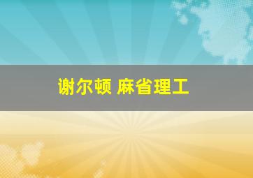 谢尔顿 麻省理工